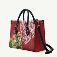 Puerto Rico Coqui Frog Leather Bag Tropical Flowers Polynesian Style - Polynesian Pride