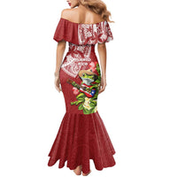 Puerto Rico Coqui Frog Mermaid Dress Tropical Flowers Polynesian Style - Polynesian Pride