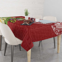 Puerto Rico Coqui Frog Tablecloth Tropical Flowers Polynesian Style - Polynesian Pride