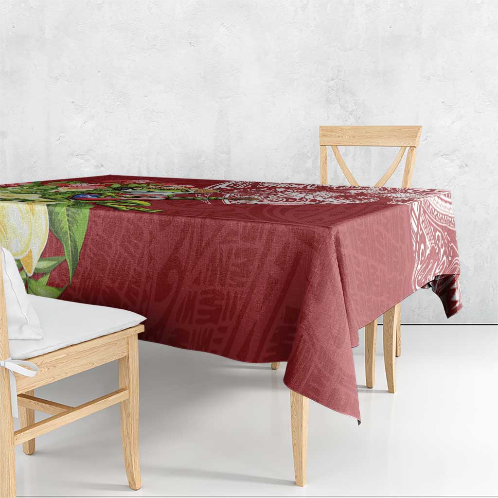 Puerto Rico Coqui Frog Tablecloth Tropical Flowers Polynesian Style - Polynesian Pride
