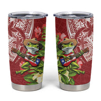 Puerto Rico Coqui Frog Tumbler Cup Tropical Flowers Polynesian Style - Polynesian Pride