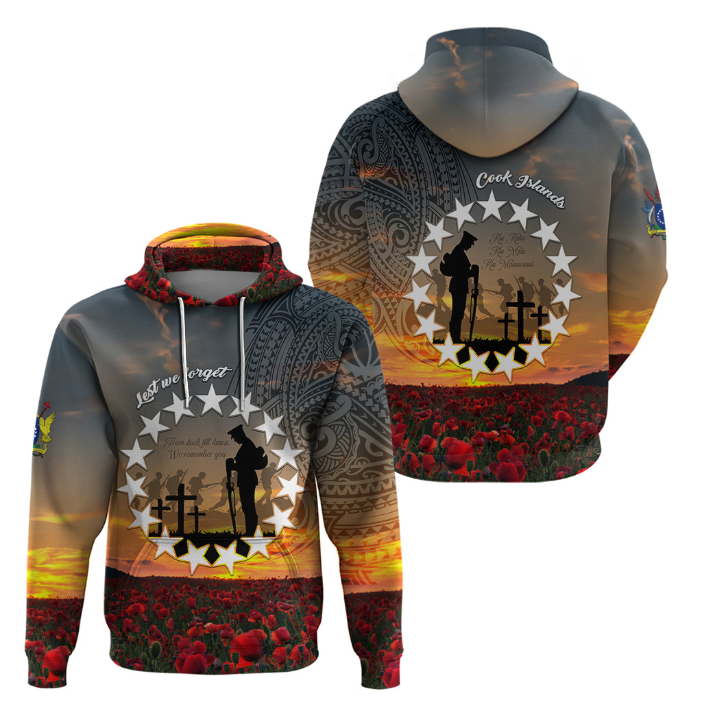 Cook Islands ANZAC Day Zip Hoodie Lest We Forget LT05 - Polynesian Pride