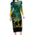 Norfolk Island ANZAC Day Family Matching Long Sleeve Bodycon Dress and Hawaiian Shirt Lest We Forget LT05 Mom's Dress Dark Cyan - Polynesian Pride