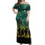 Norfolk Island ANZAC Day Off Shoulder Maxi Dress Lest We Forget LT05 Women Dark Cyan - Polynesian Pride