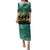 Norfolk Island ANZAC Day Puletasi Lest We Forget LT05 Long Dress Dark Cyan - Polynesian Pride