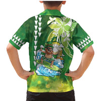 Hawaii Saint Patrick's Day Family Matching Mermaid Dress and Hawaiian Shirt Funny Surfing Leprechaun