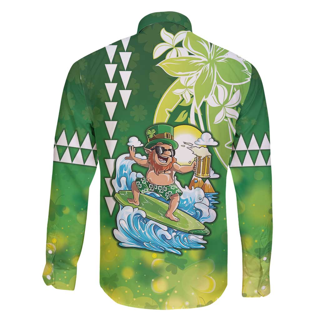Hawaii Saint Patrick's Day Family Matching Mermaid Dress and Hawaiian Shirt Funny Surfing Leprechaun