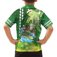 Hawaii Saint Patrick's Day Hawaiian Shirt Funny Surfing Leprechaun