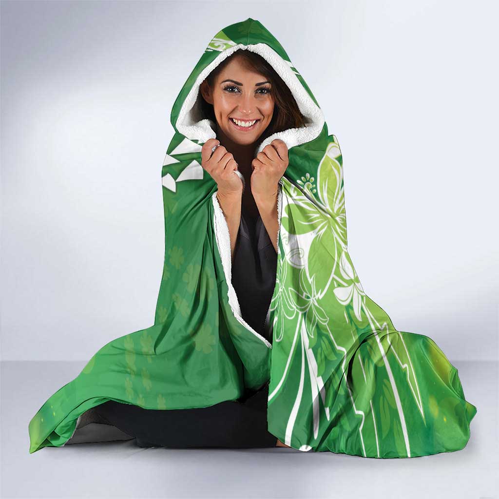 Hawaii Saint Patrick's Day Hooded Blanket Funny Surfing Leprechaun