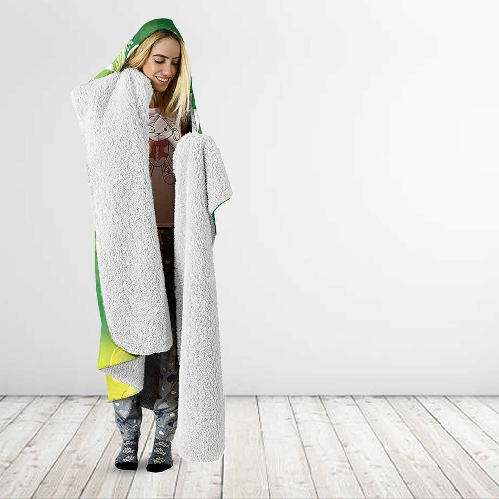 Hawaii Saint Patrick's Day Hooded Blanket Funny Surfing Leprechaun