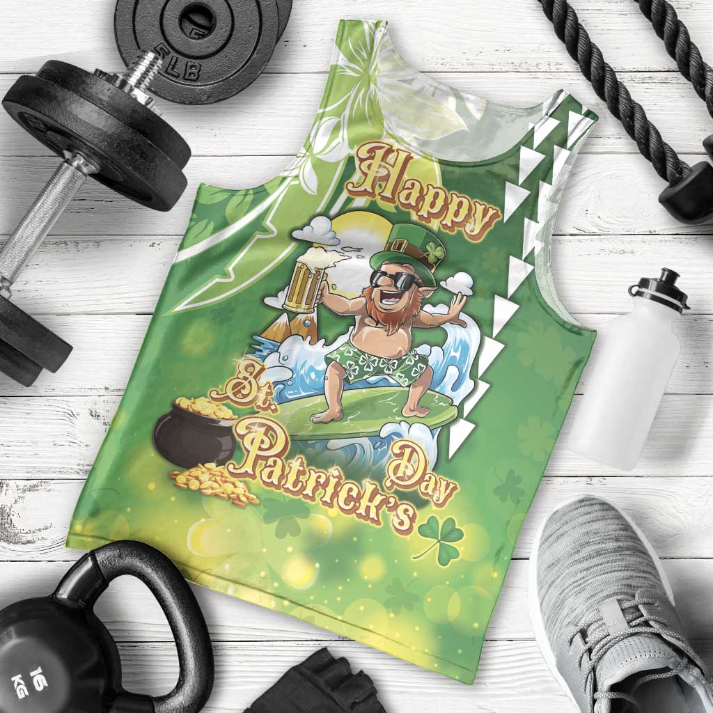 Hawaii Saint Patrick's Day Men Tank Top Funny Surfing Leprechaun