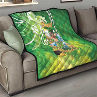 Hawaii Saint Patrick's Day Quilt Funny Surfing Leprechaun