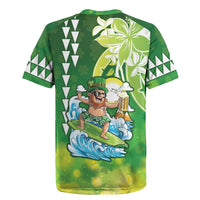 Hawaii Saint Patrick's Day Rugby Jersey Funny Surfing Leprechaun LT05 - Polynesian Pride