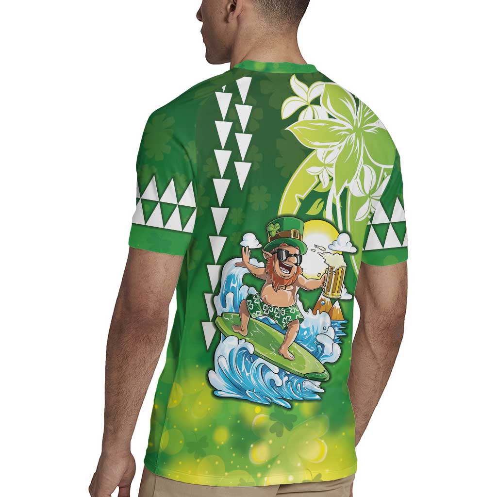 Hawaii Saint Patrick's Day Rugby Jersey Funny Surfing Leprechaun LT05 - Polynesian Pride