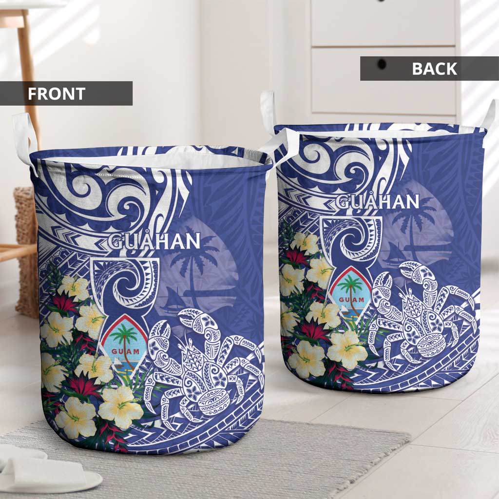 Hafa Adai Guam Laundry Basket Latte Stone With Coconut Crab LT05 - Polynesian Pride