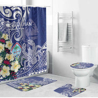 Hafa Adai Guam Bathroom Set Latte Stone With Coconut Crab LT05 Bathroom Set (4 pcs) Blue - Polynesian Pride