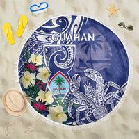 Hafa Adai Guam Beach Blanket Latte Stone With Coconut Crab LT05 One Size 150cm Blue - Polynesian Pride