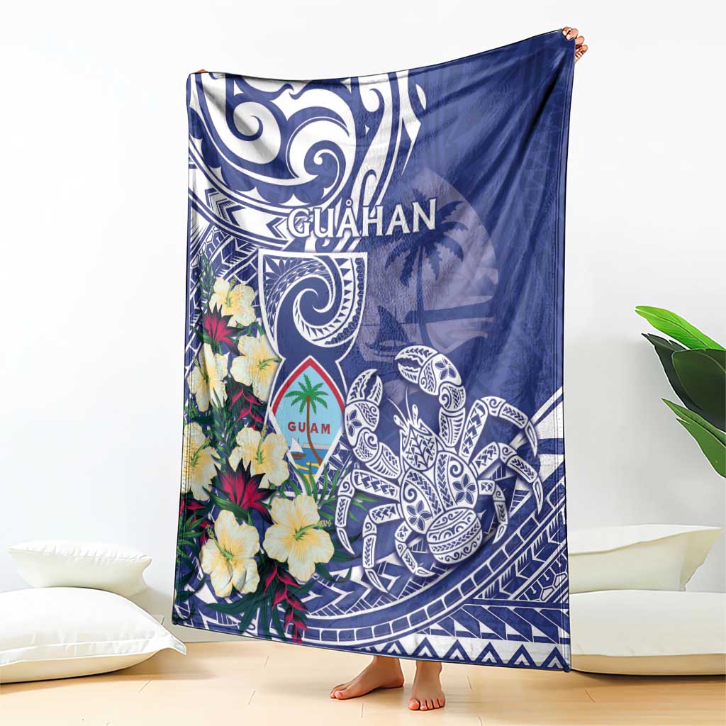 Hafa Adai Guam Blanket Latte Stone With Coconut Crab