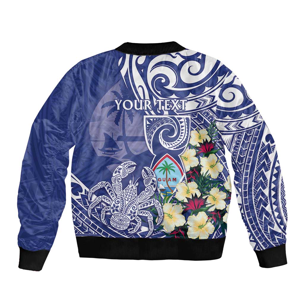 Personalised Hafa Adai Guam Bomber Jacket Latte Stone With Coconut Crab LT05 - Polynesian Pride