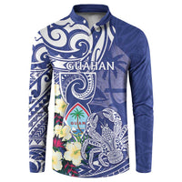 Personalised Hafa Adai Guam Button Sweatshirt Latte Stone With Coconut Crab