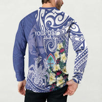 Personalised Hafa Adai Guam Button Sweatshirt Latte Stone With Coconut Crab