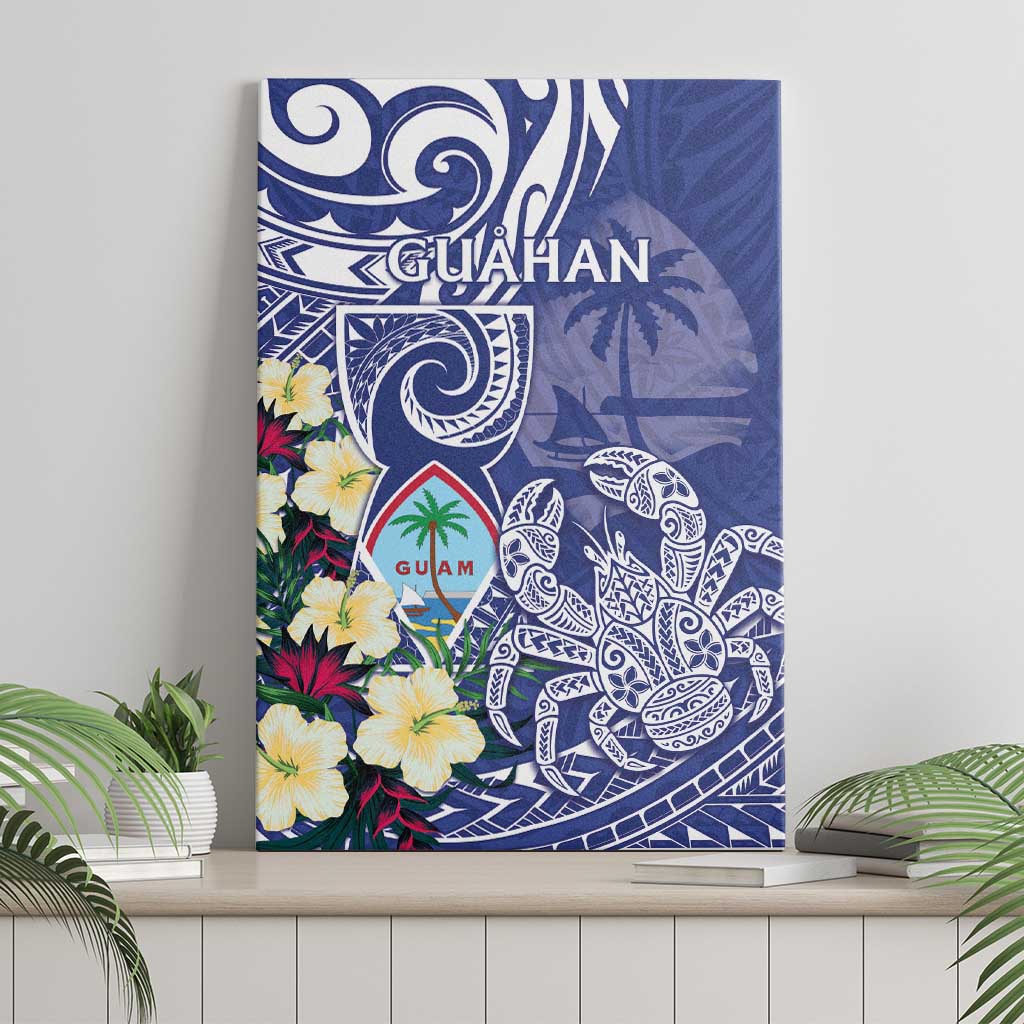 Hafa Adai Guam Canvas Wall Art Latte Stone With Coconut Crab