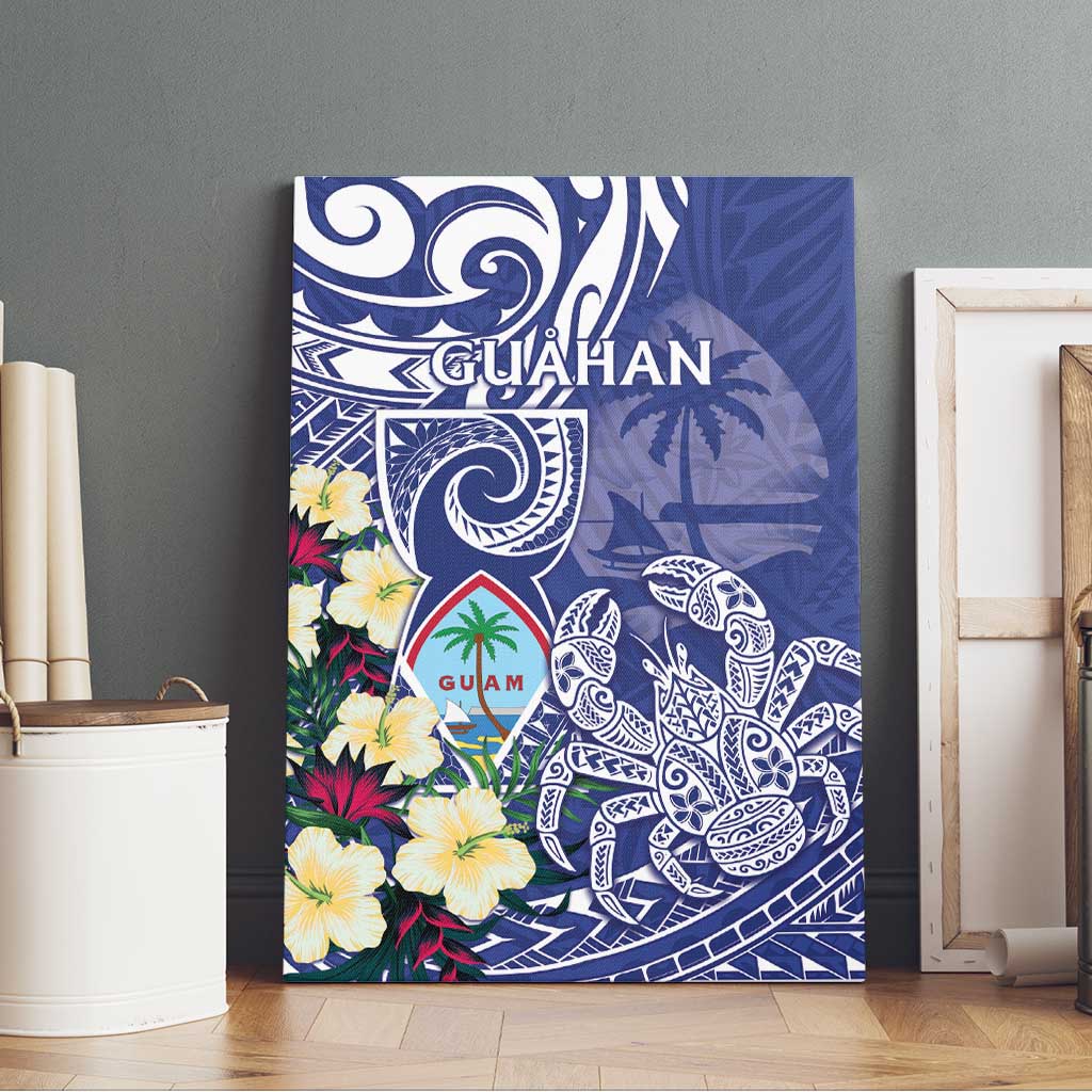 Hafa Adai Guam Canvas Wall Art Latte Stone With Coconut Crab