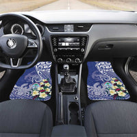 Personalised Hafa Adai Guam Car Mats Latte Stone With Coconut Crab LT05 Set 2pcs - Front Blue - Polynesian Pride