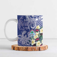 Personalised Hafa Adai Guam Ceramic Mug Latte Stone With Coconut Crab LT05 Blue - Polynesian Pride