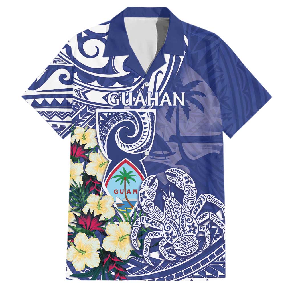 Personalised Hafa Adai Guam Family Matching Long Sleeve Bodycon Dress and Hawaiian Shirt Latte Stone With Coconut Crab