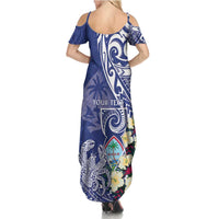 Personalised Hafa Adai Guam Family Matching Summer Maxi Dress and Hawaiian Shirt Latte Stone With Coconut Crab