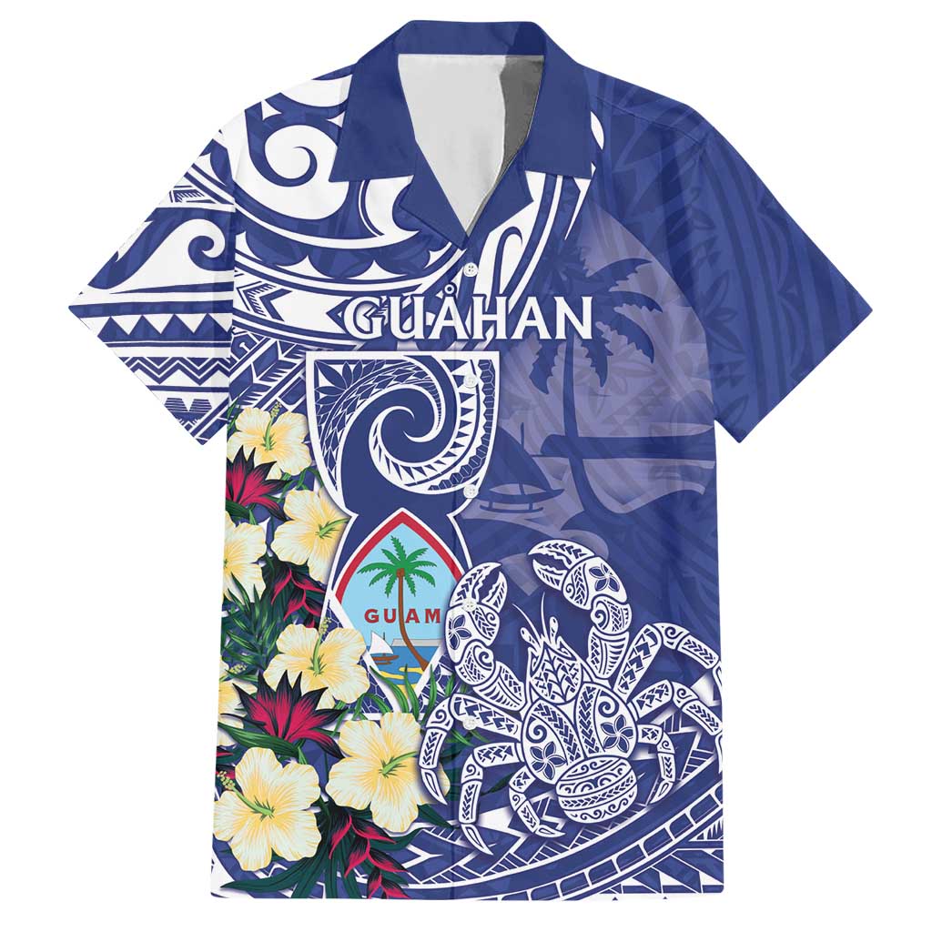 Personalised Hafa Adai Guam Hawaiian Shirt Latte Stone With Coconut Crab