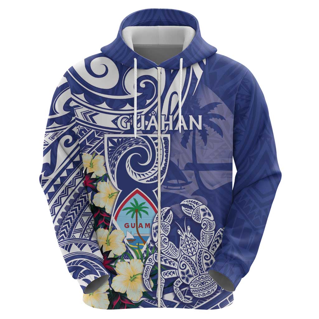 Personalised Hafa Adai Guam Hoodie Latte Stone With Coconut Crab