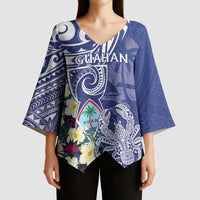 Personalised Hafa Adai Guam Kimono Sleeve Blouse Latte Stone With Coconut Crab