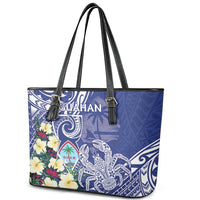 Hafa Adai Guam Leather Tote Bag Latte Stone With Coconut Crab