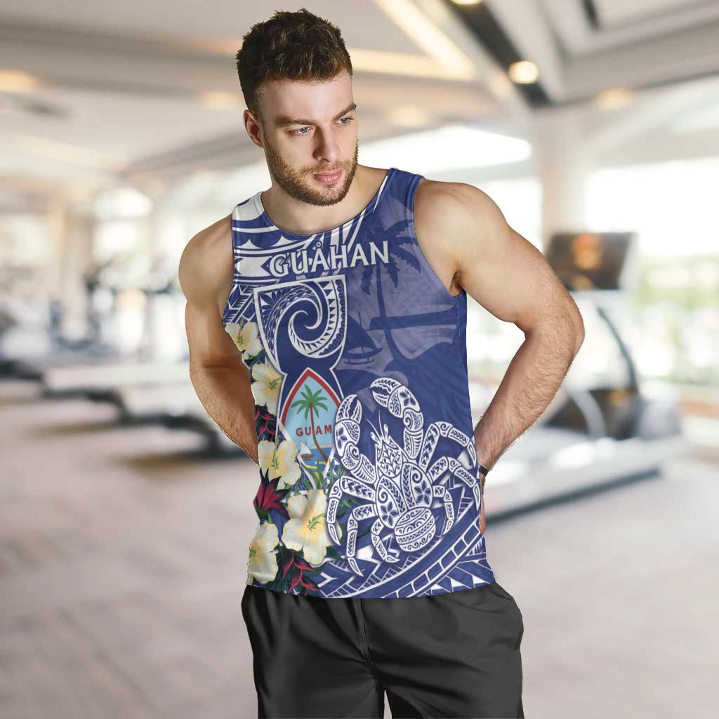 Personalised Hafa Adai Guam Men Tank Top Latte Stone With Coconut Crab