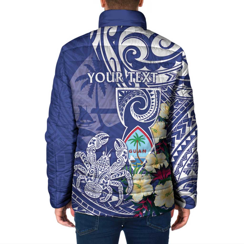 Personalised Hafa Adai Guam Padded Jacket Latte Stone With Coconut Crab LT05 - Polynesian Pride