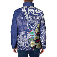Personalised Hafa Adai Guam Padded Jacket Latte Stone With Coconut Crab LT05 - Polynesian Pride