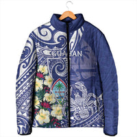 Personalised Hafa Adai Guam Padded Jacket Latte Stone With Coconut Crab LT05 - Polynesian Pride