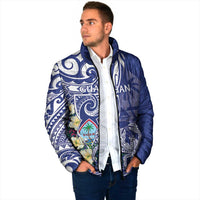 Personalised Hafa Adai Guam Padded Jacket Latte Stone With Coconut Crab LT05 - Polynesian Pride
