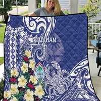 Hafa Adai Guam Quilt Latte Stone With Coconut Crab LT05 Blue - Polynesian Pride