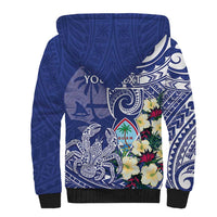 Personalised Hafa Adai Guam Sherpa Hoodie Latte Stone With Coconut Crab