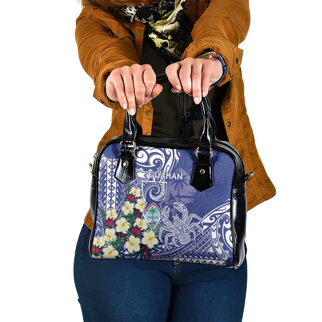 Hafa Adai Guam Shoulder Handbag Latte Stone With Coconut Crab