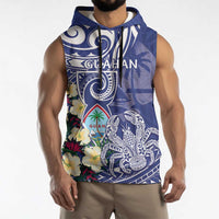 Personalised Hafa Adai Guam Sleeveless Hoodie Latte Stone With Coconut Crab