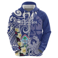 Personalised Hafa Adai Guam Zip Hoodie Latte Stone With Coconut Crab LT05 - Polynesian Pride