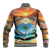 Guam Baseball Jacket Eternal Summer Sunset Beach LT05 - Polynesian Pride