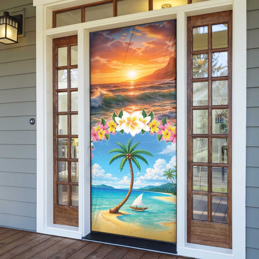 Guam Door Cover Eternal Summer Sunset Beach LT05 - Polynesian Pride