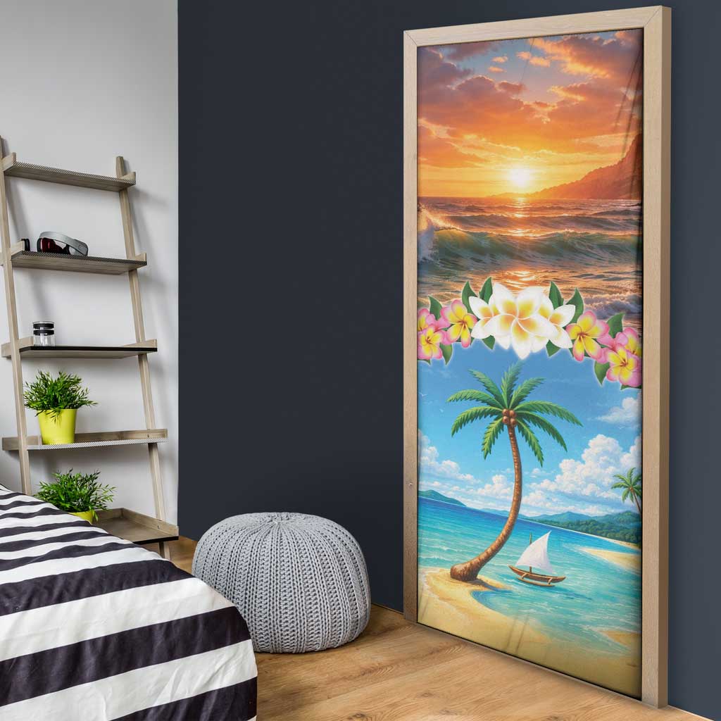 Guam Door Cover Eternal Summer Sunset Beach LT05 - Polynesian Pride