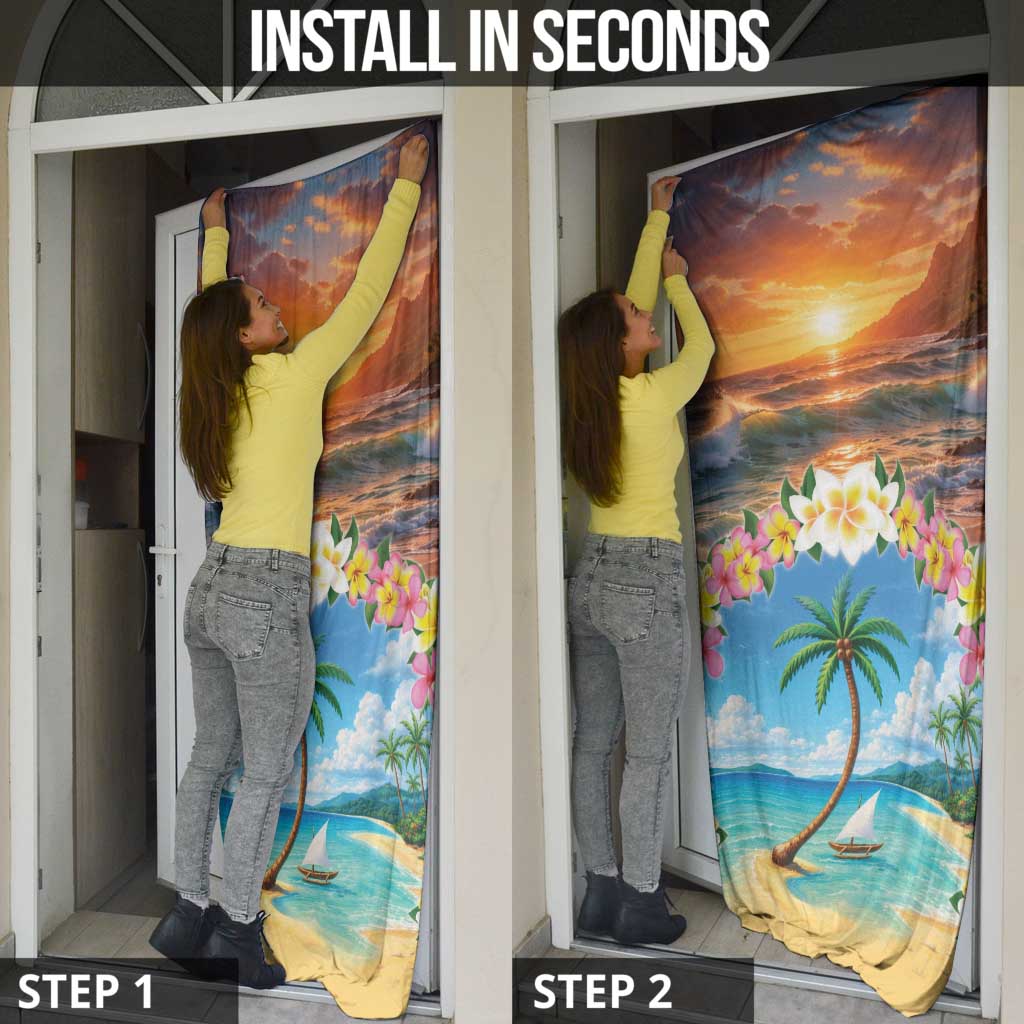 Guam Door Cover Eternal Summer Sunset Beach LT05 - Polynesian Pride