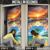 Guam Door Cover Eternal Summer Sunset Beach LT05 - Polynesian Pride